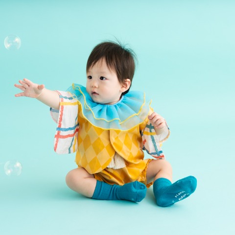 ベビー　ベスト+衿+袴カバーオール（70・80cm・futafuta）