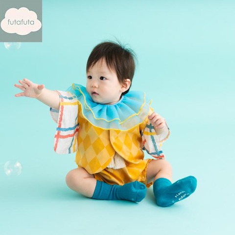 ベビー　ベスト+衿+袴カバーオール（70・80cm・futafuta）