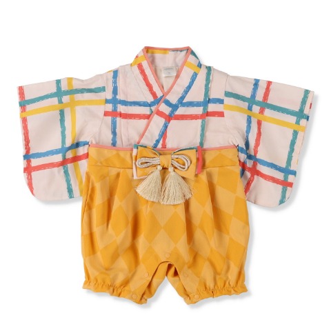 ベビー　ベスト+衿+袴カバーオール（70・80cm・futafuta）