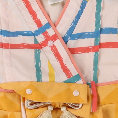 ベビー　ベスト+衿+袴カバーオール（70・80cm・futafuta）