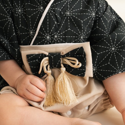 ベビー　エプロン付袴カバーオール（70・80cm・Cottoli）