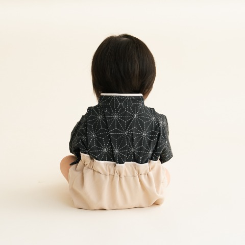 ベビー　エプロン付袴カバーオール（70・80cm・Cottoli）