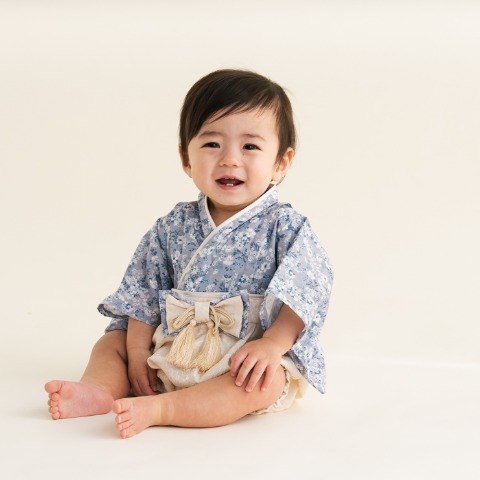 ベビー　エプロン付袴カバーオール（70・80cm・Cottoli）