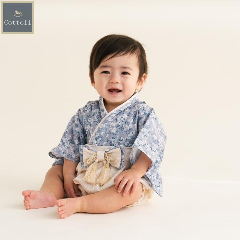 ベビー　エプロン付袴カバーオール（70・80cm・Cottoli）