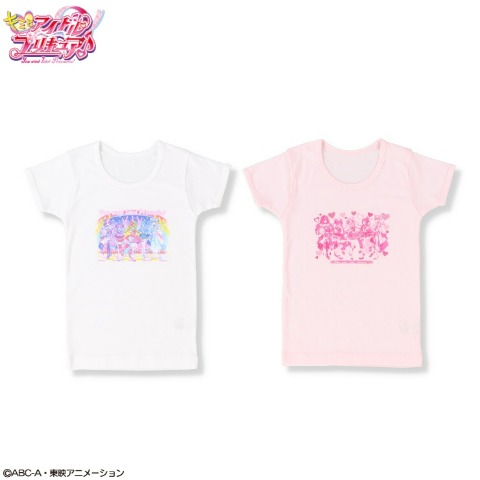 キッズ　2枚組３分袖（１００～１２０ｃｍ　『キミとアイドルプリキュア♪』）
