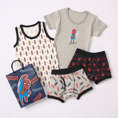 キッズ　肌着4枚組（100～120cm　MARVEL）