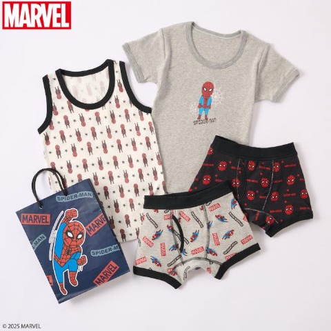 キッズ　肌着4枚組（100～120cm　MARVEL）