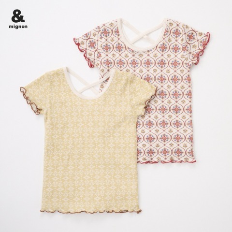 キッズ　2枚組肌着（100～120cm・＆mignon)