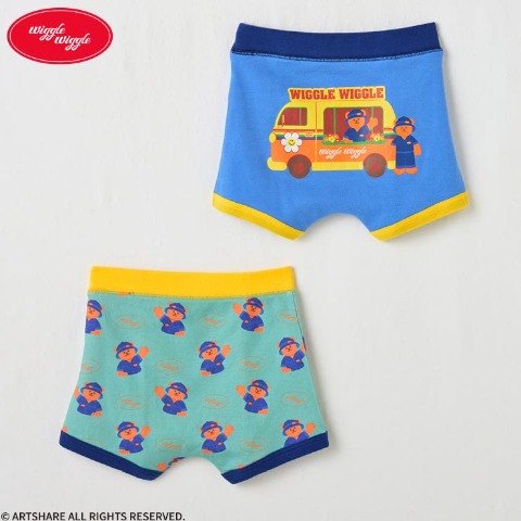 キッズ　2枚組ボクサーブリーフ（100～120cm　ｗiggle ｗiggle）