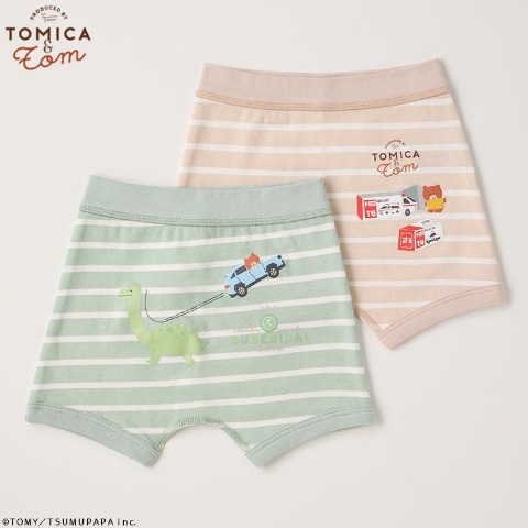 キッズ　2Pボクサーブリーフ　（100～110cm・トミカとトム）