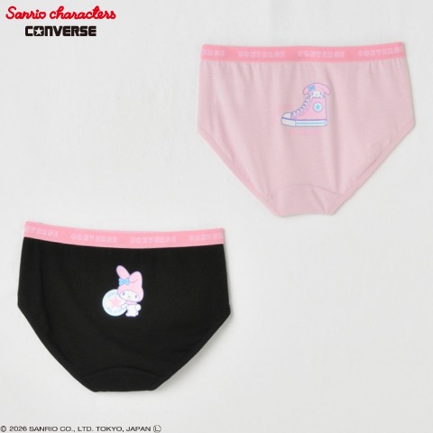 ジュニア　2枚組ショーツ（130ｃｍ～160ｃｍ・CONVERSE×サンリオキャラクターズ）