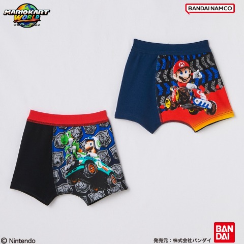キッズ　2枚組プレボクサー（100～130cm『マリオカート ワールド』）