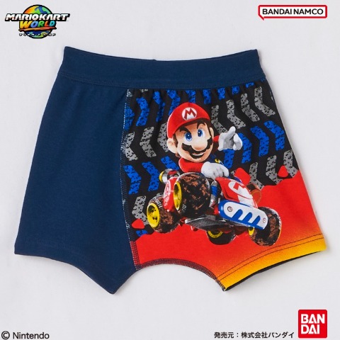 キッズ　2枚組プレボクサー（100～130cm『マリオカート ワールド』）