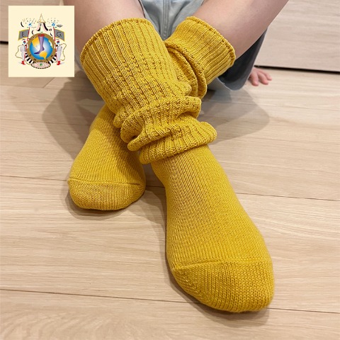 キッズ　ルーズソックス(18～22cm 　E.G.Smith) イエロー 203