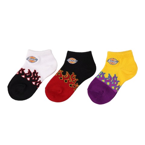 ジュニア　３足組スニーカーインソックス（19～24cm　Dickies）