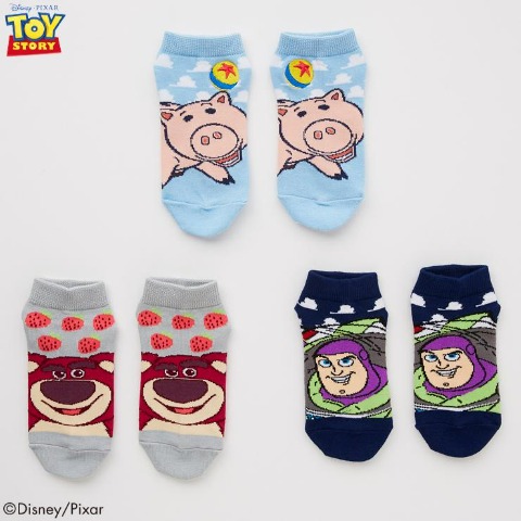 キッズ　3足組クルーソックス（15～20cm・Disney/Pixar）