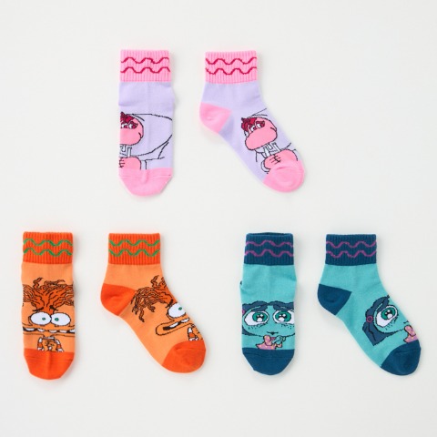 キッズ　3足組クルーソックス（15～20cm・Disney/Pixar）
