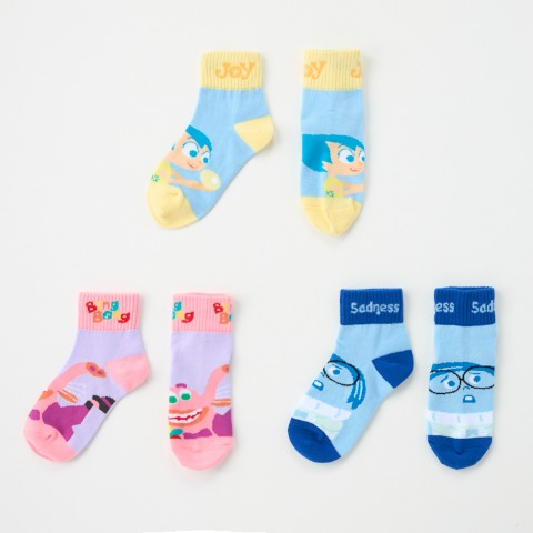 キッズ　3足組クルーソックス（15～20cm・Disney/Pixar）