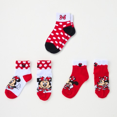キッズ　3足組クルーソックス（15～20cm・Disney）