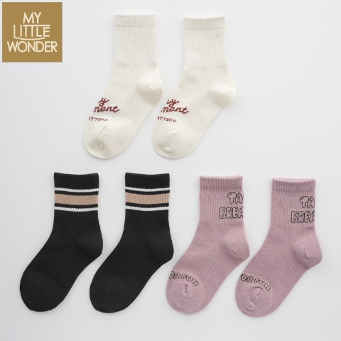 キッズ　３足組クルーソックス（15～20cm　MY LITTLE WONDER）