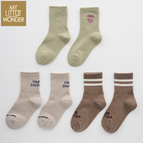 キッズ　３足組クルーソックス（15～20cm　MY LITTLE WONDER）