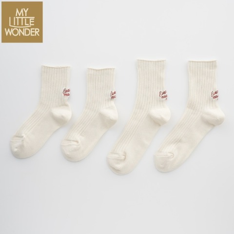 親子２足組クルーソックス（15～20・23～25cm　MY LITTLE WONDER）