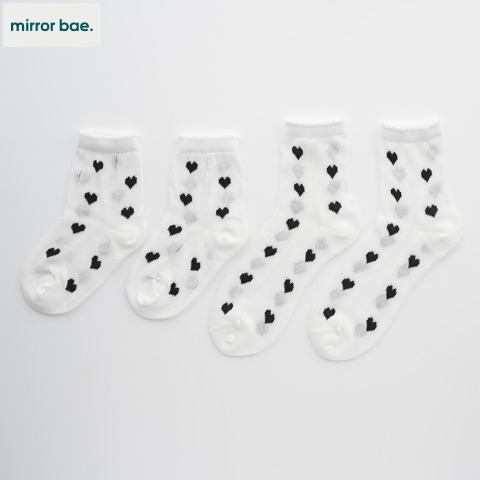 親子２足組クルーソックス（15～20・23～25cm　mirror bae.）