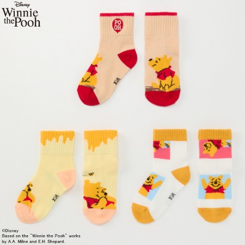 キッズ　3足組クルーソックス(13～18cm・Disney)
