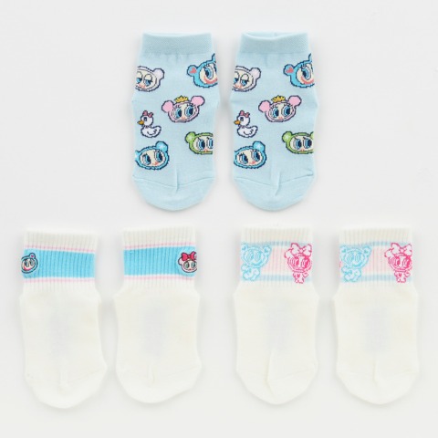 キッズ　クルーソックス（15-20cm・エンジェルブルー）