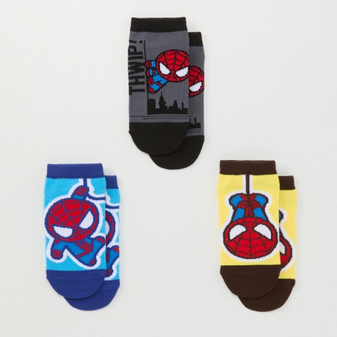 キッズ　3足組スニーカーインソックス(15～20cm・MARVEL）