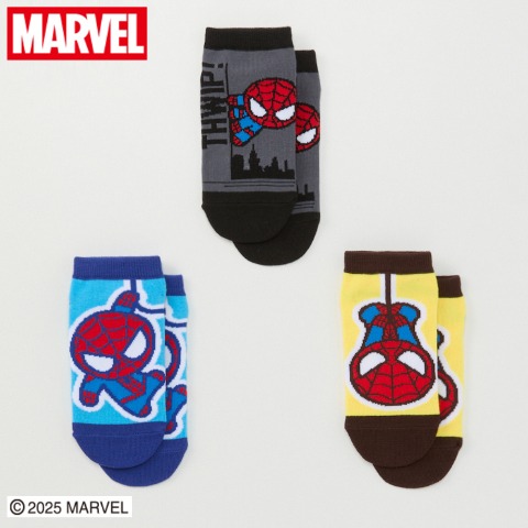 キッズ　3足組スニーカーインソックス(15～20cm・MARVEL）