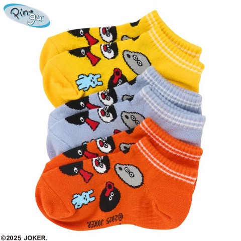 キッズ　3足組スニーカーインソックス（15~20cm　PINGU×松本セイジ）