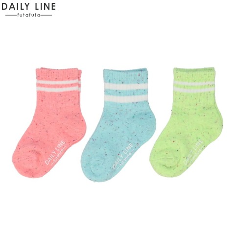 キッズ　３足組クルーソックス（13～18cm　DAILY LINE）