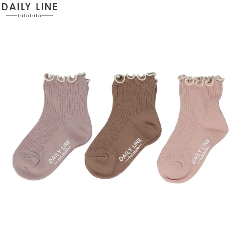 キッズ　３足組クルーソックス（13～18cm　DAILY LINE）