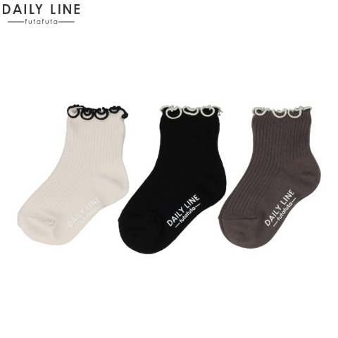 キッズ　３足組クルーソックス（13～18cm　DAILY LINE）