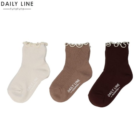 キッズ　３足組クルーソックス（13～18cm　DAILY LINE）