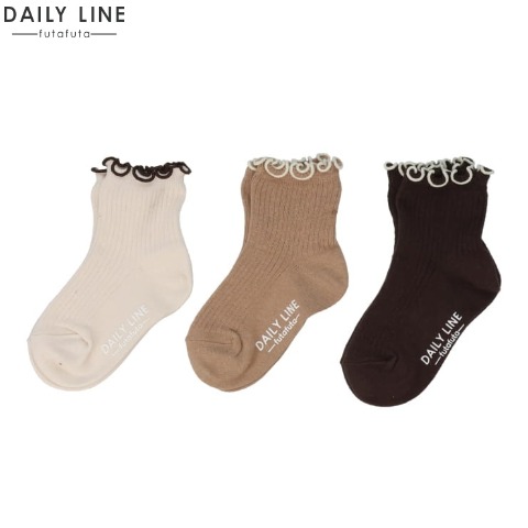 キッズ　３足組クルーソックス（13～18cm　DAILY LINE）
