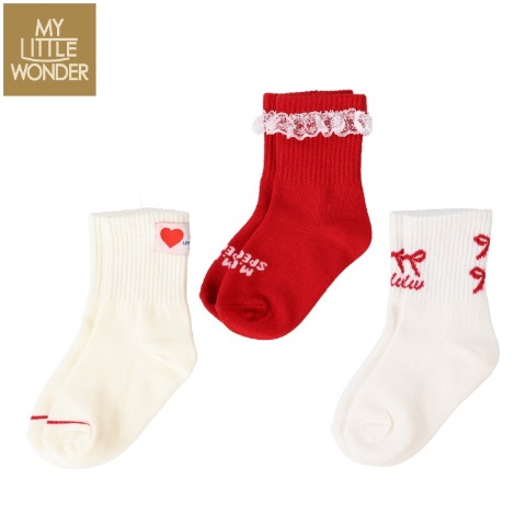キッズ　３足組クルーソックス（15～20cm　MY LITTLE WONDER）