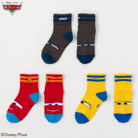 キッズ　3足組クルーソックス(15～20cm・Disney/Pixar）