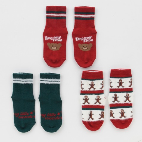 キッズ　３足組クルーソックス（15～20cm　MY LITTLE WONDER）