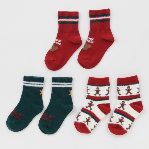 キッズ　３足組クルーソックス（15～20cm　MY LITTLE WONDER）