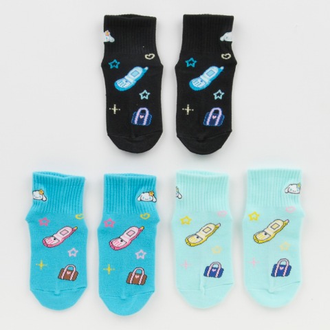キッズ　クルーソックス3足組（15-20cm・シナモロール）