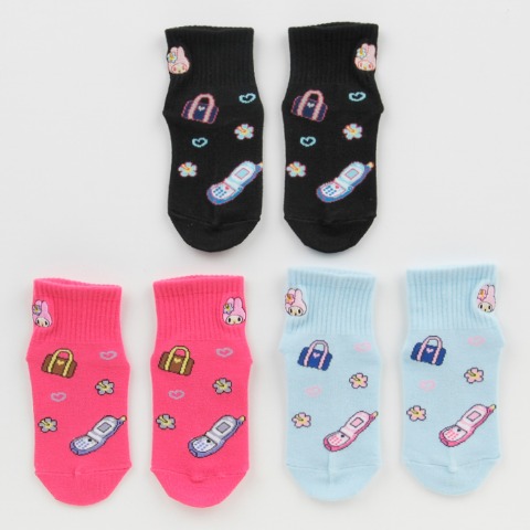 キッズ　クルーソックス3足組（15-20cm・マイメロディ）
