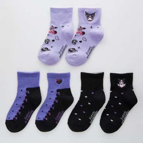 キッズ　クルーソックス3足組（15-20cm・クロミ）