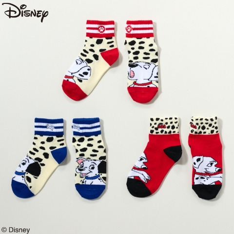 キッズ　3足組クルーソックス（15～20cm・Disney）