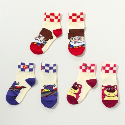 キッズ　3足組クルーソックス（15～20cm・Disney/Pixar）