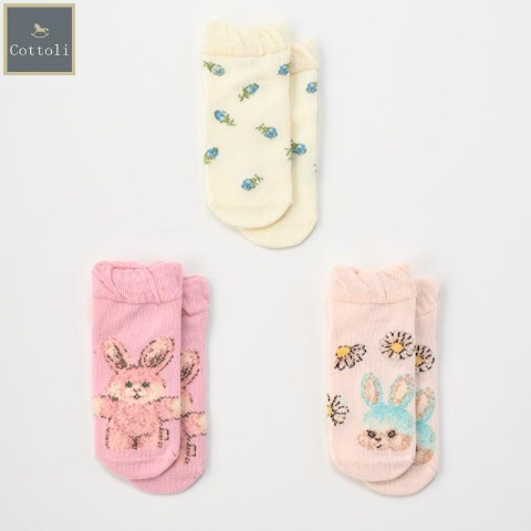 キッズ ショートクルーソックス（13～18cm Cottoli/yukiemon）