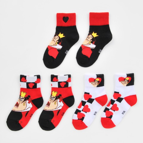 キッズ　3足組クルーソックス(15～20cm　Disney)