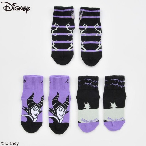 キッズ　3足組クルーソックス(15～20cm　Disney)