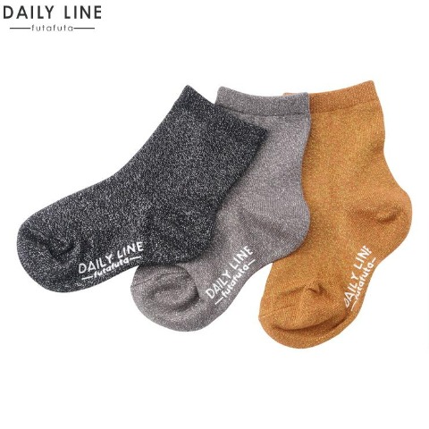キッズ　３足組クルーソックス（15～20cm　DAILY　LINE）